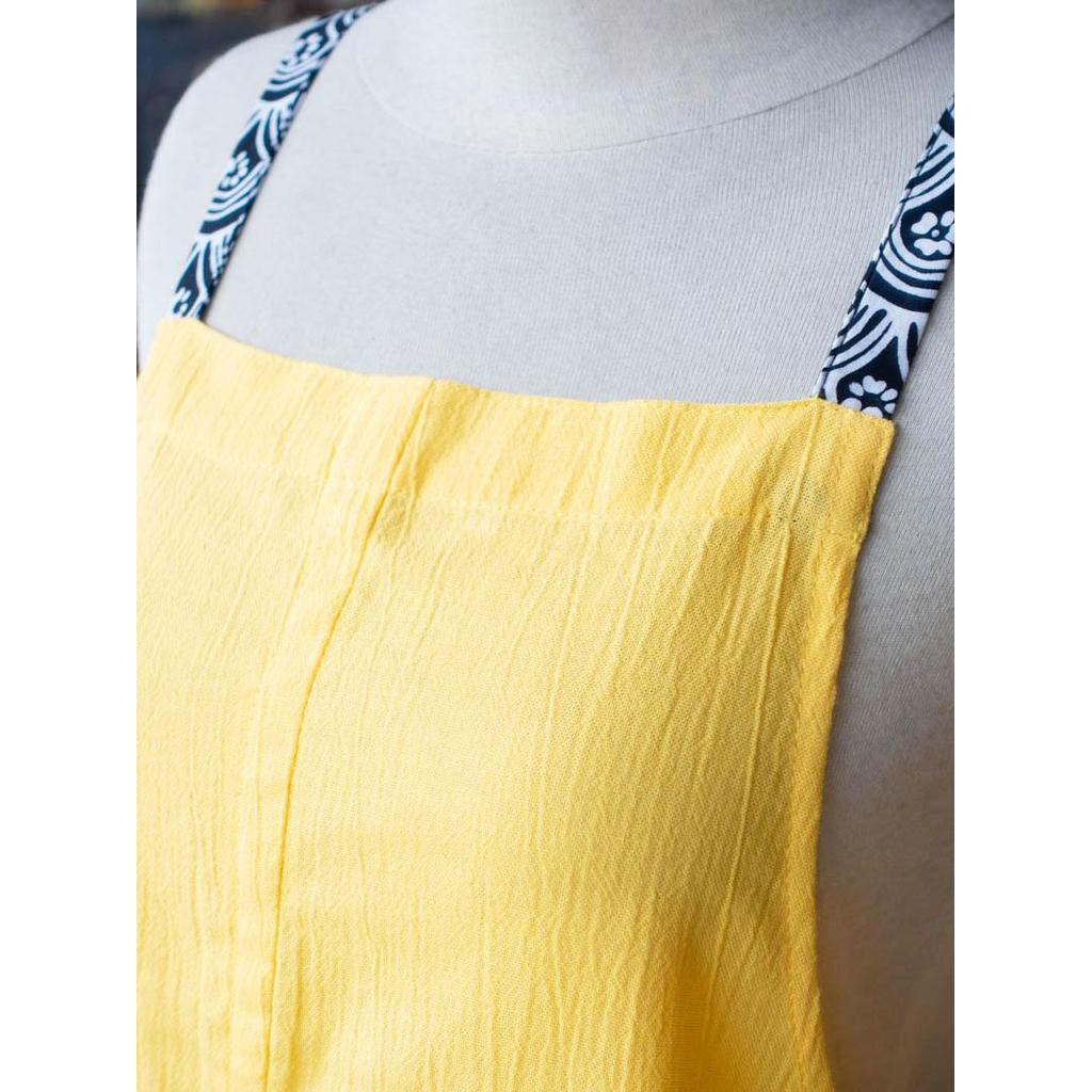 Linen apron masak (Yellow) — foto 4