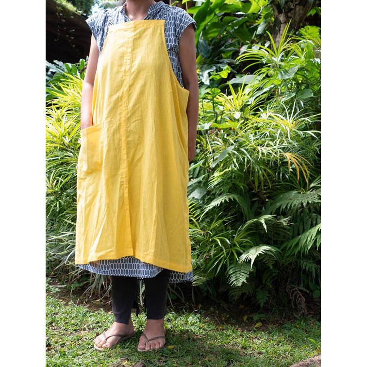 Linen apron masak (Yellow) — foto 5