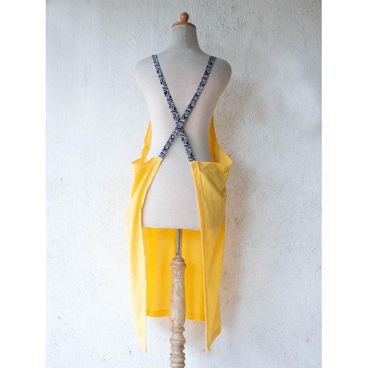 Linen apron masak (Yellow) — foto 3