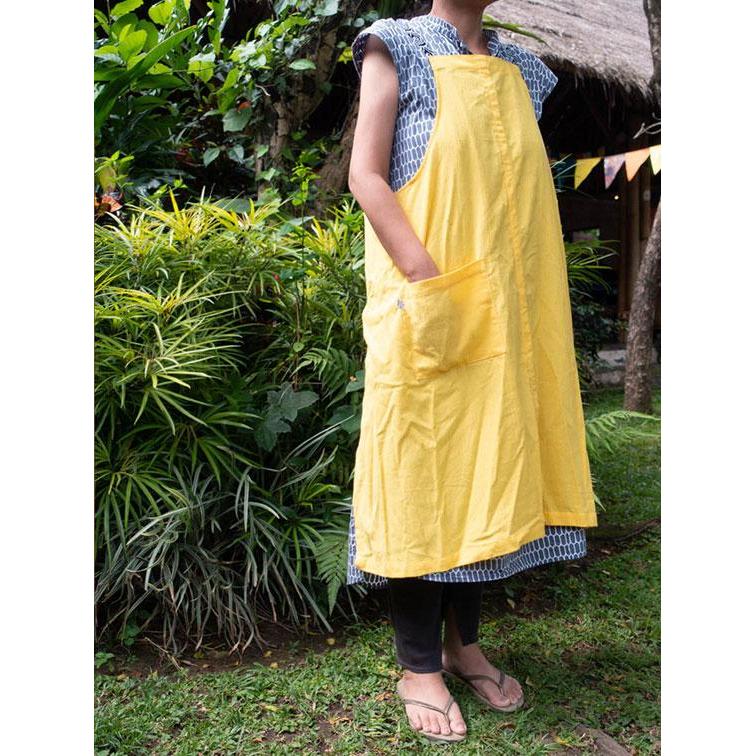 Linen apron masak (Yellow)