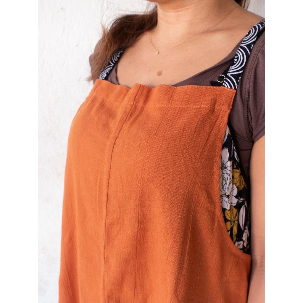 Linen apron masak (Brown) — foto 4