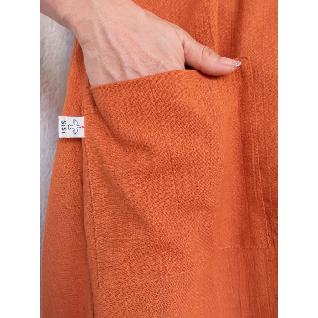 Linen apron masak (Brown) — foto 5