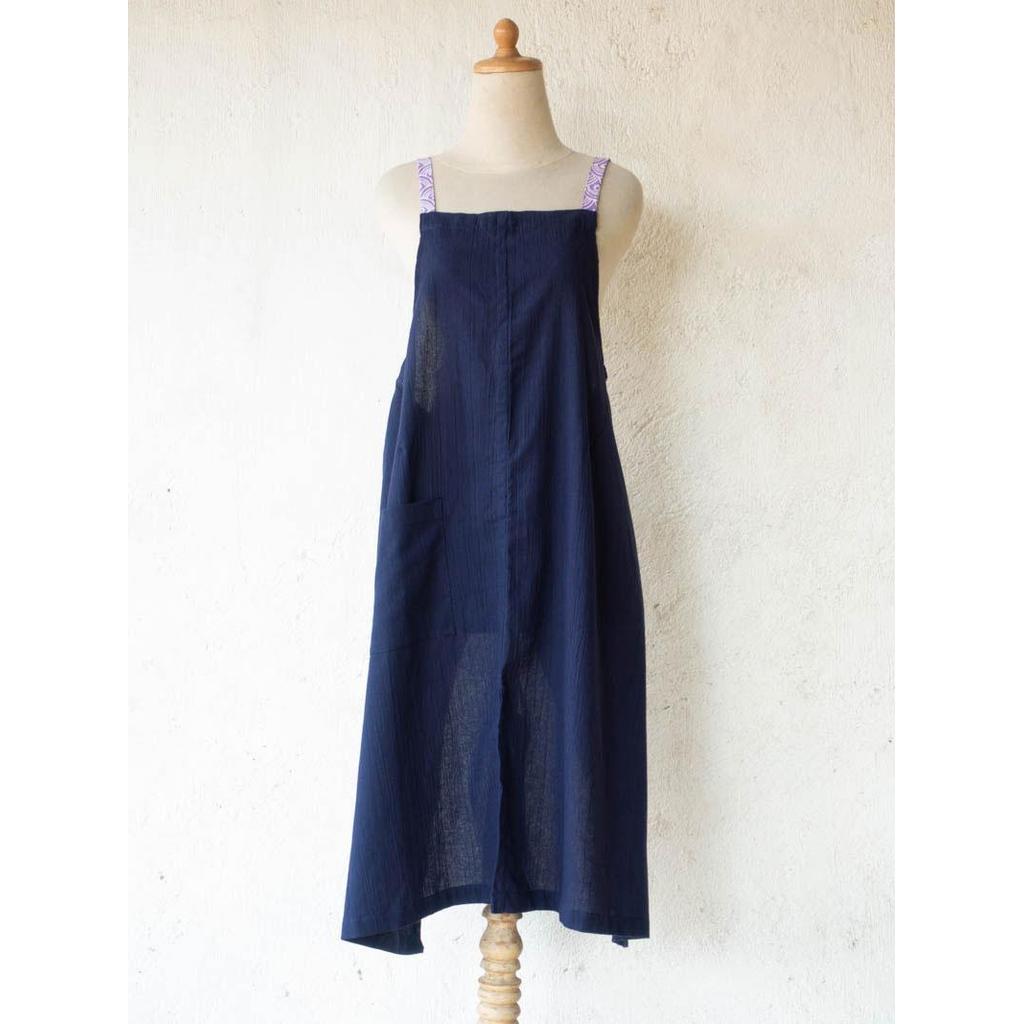 Linen apron masak (Navy)