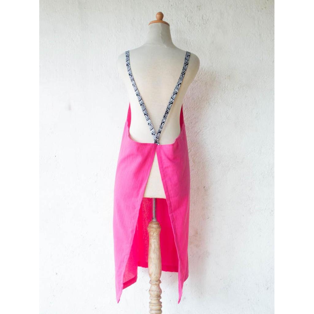 Linen apron masak (Pink) — foto 3
