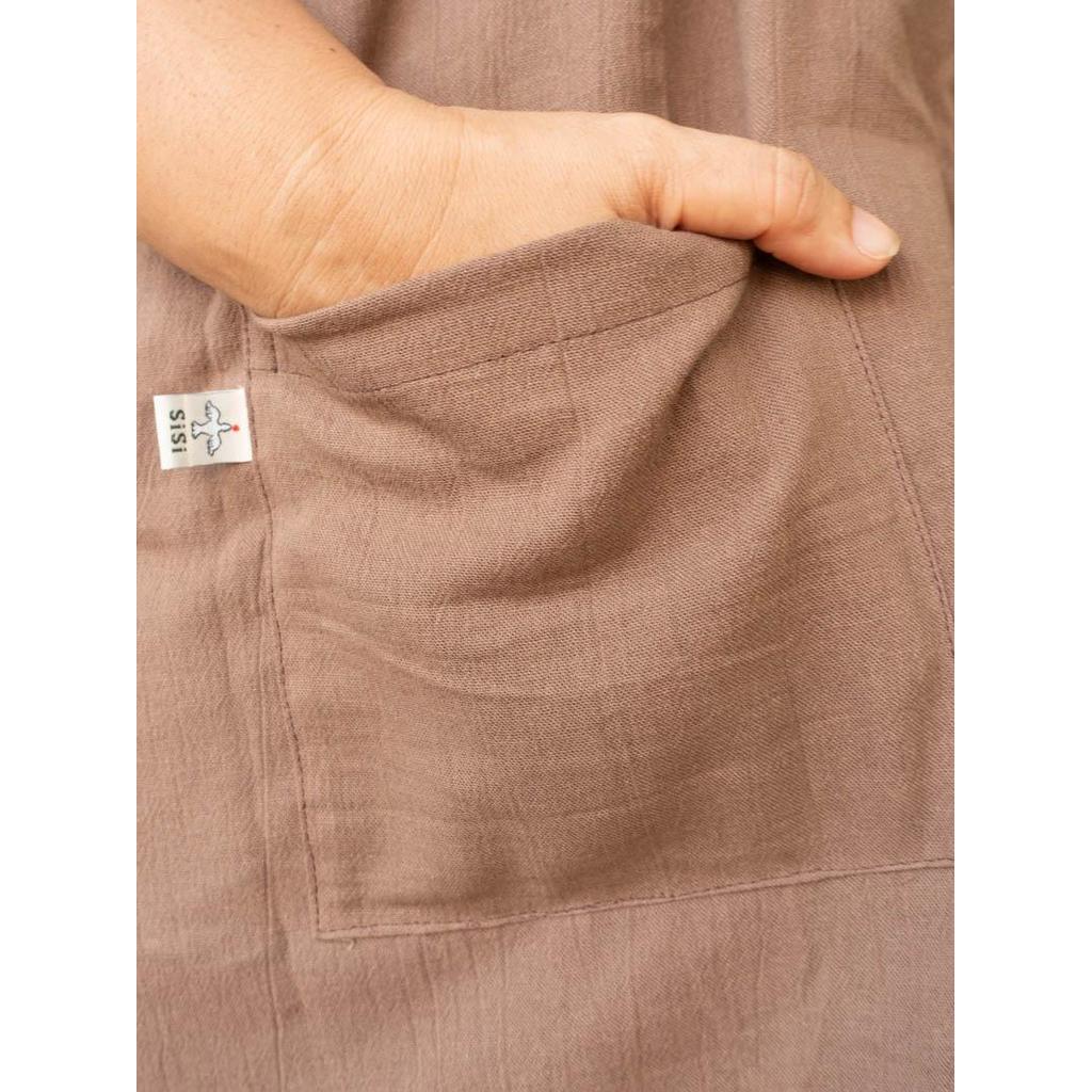 Linen apron masak (Mocha) — foto 3
