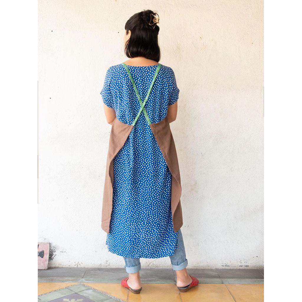 Linen apron masak (Mocha) — foto 5