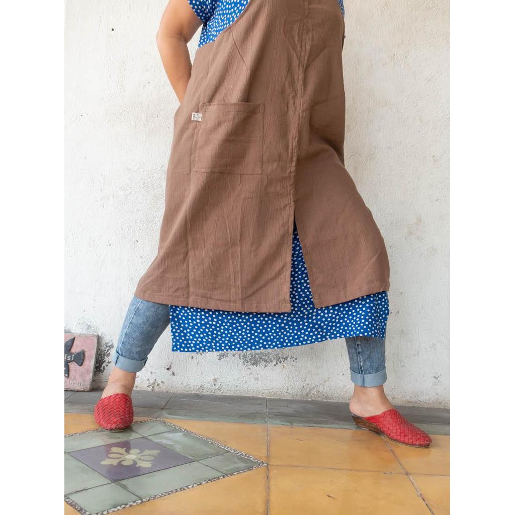 Linen apron masak (Mocha) — foto 4