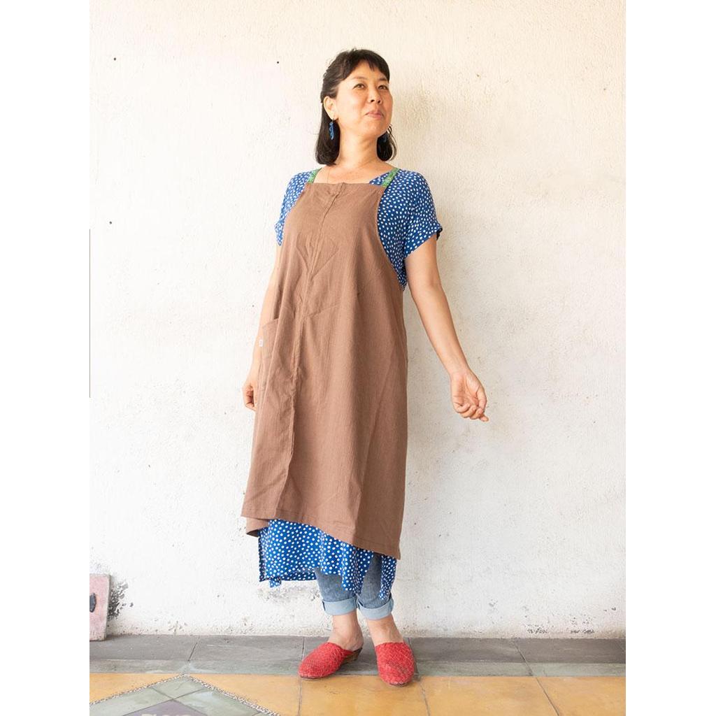 Linen apron masak (Mocha)