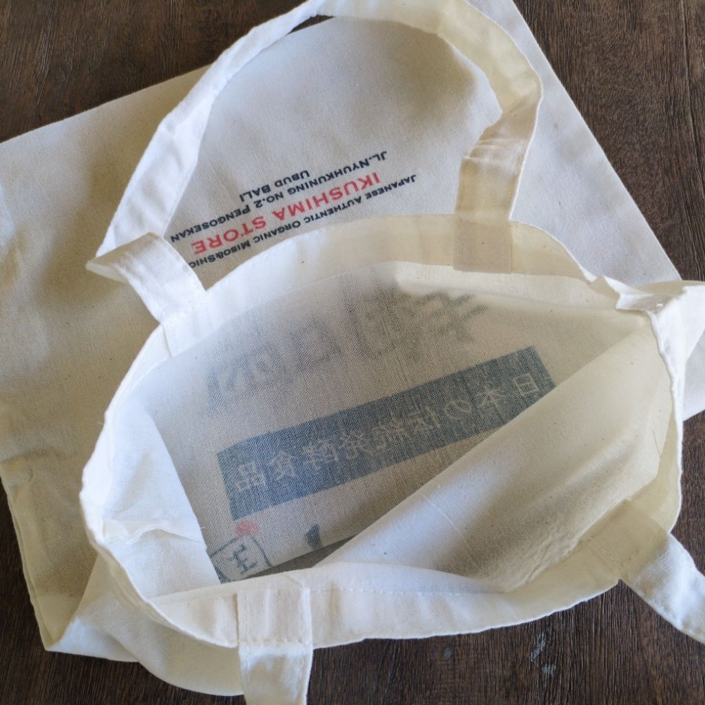 Tote Bag Kanji Jepang “Miso & Shiokoji” | Ikushima Store — foto 4