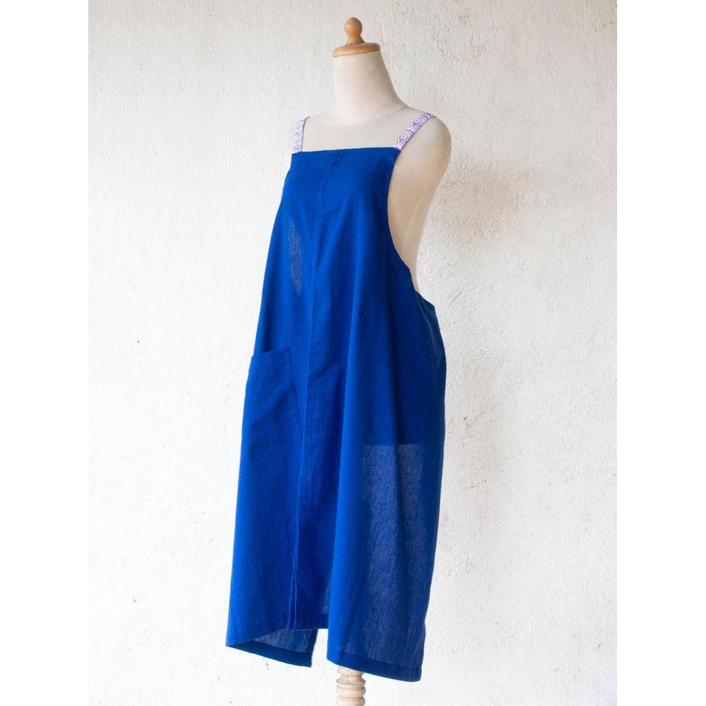 Linen apron masak (Blue) — foto 2