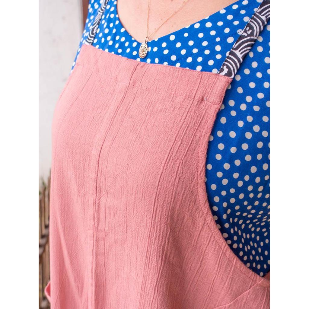 Linen apron masak (Coral Pink) — foto 3