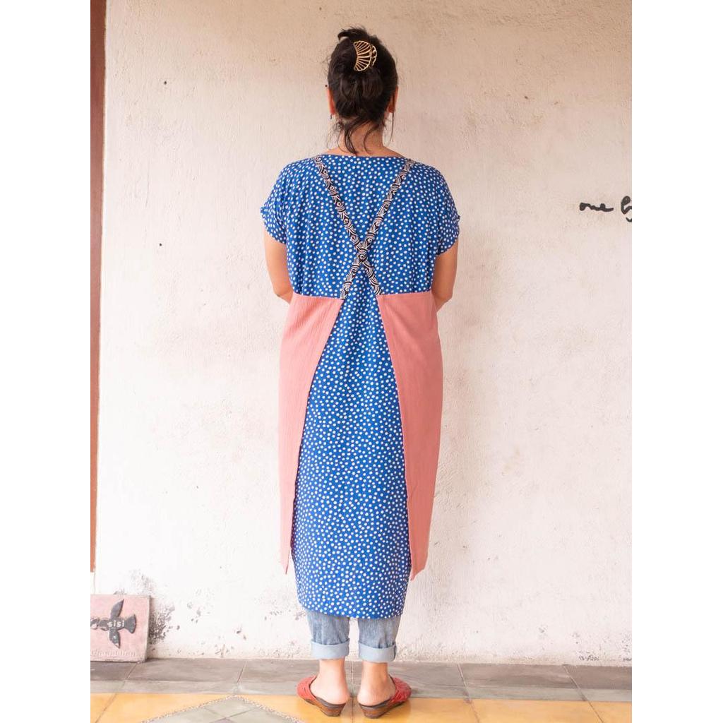 Linen apron masak (Coral Pink) — foto 2