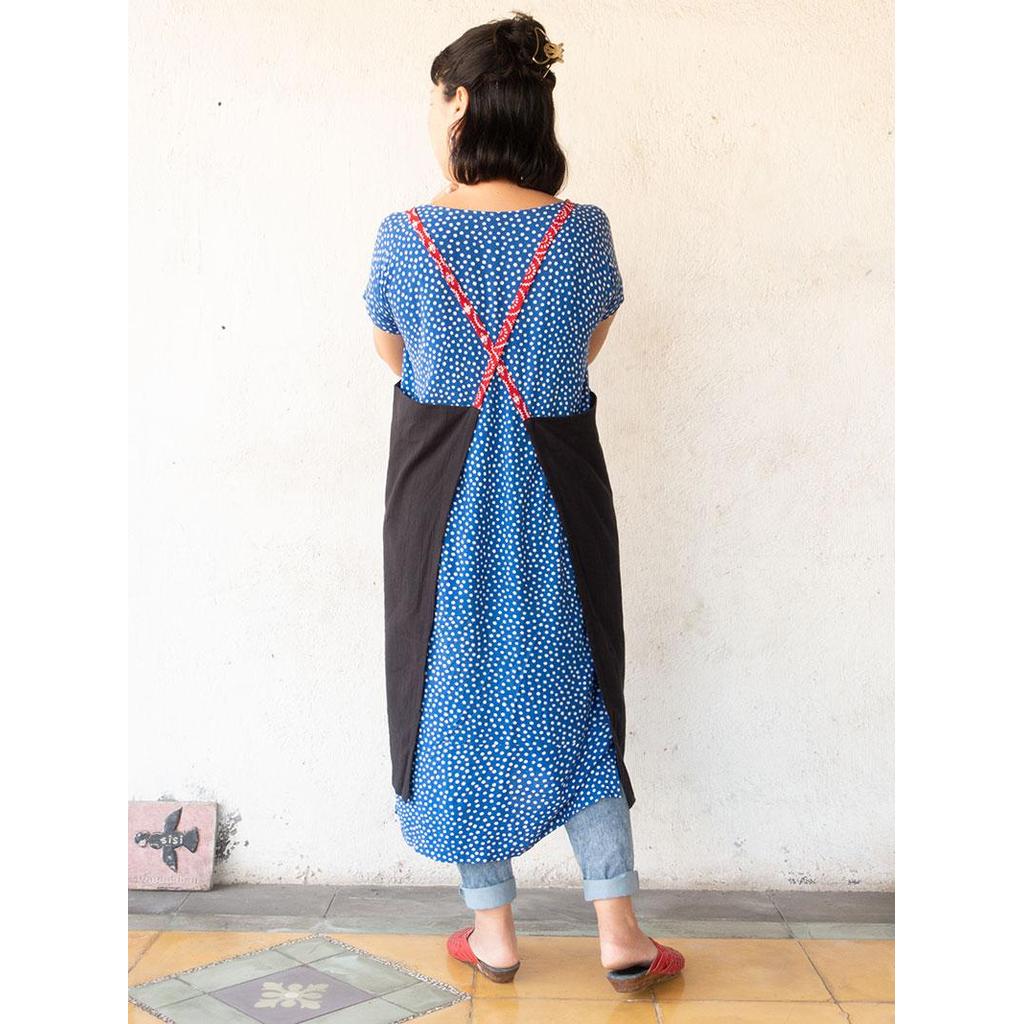 Linen apron masak (Hitam) — foto 5